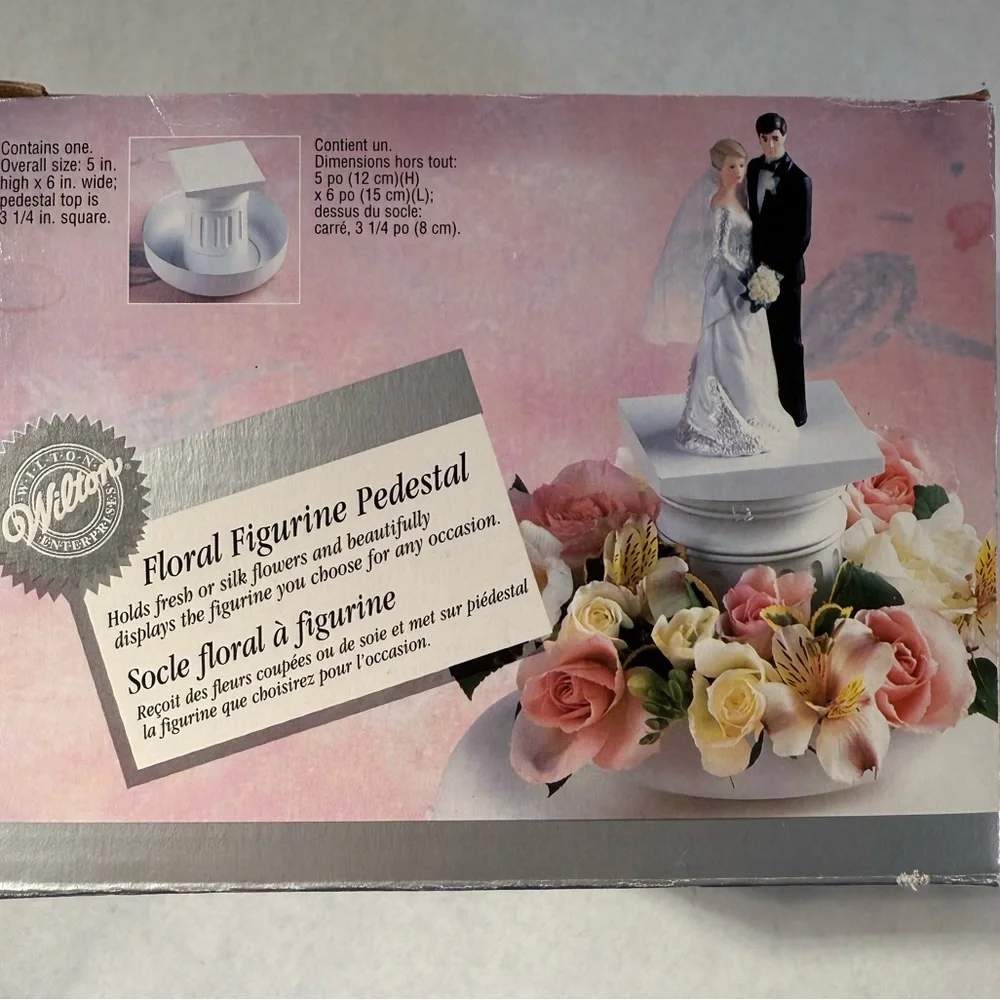Wilton Floral Figurine Pedestal - White NWT
